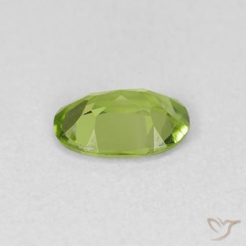 Peridoto verde vivo Natural 0.70ct, oval, VVS-VS