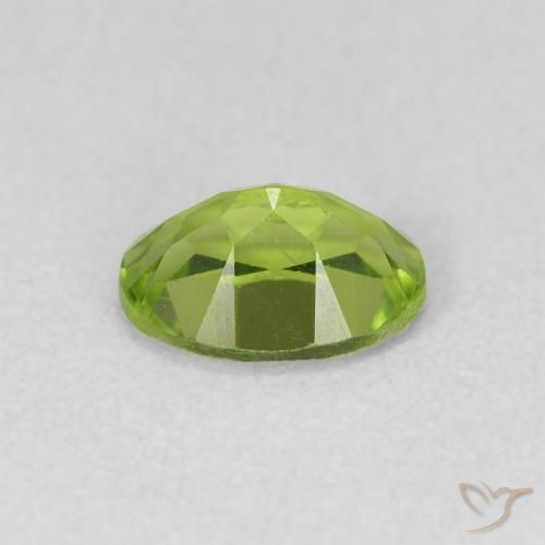 Peridoto verde vivo Natural 0.93ct, oval, VVS-VS