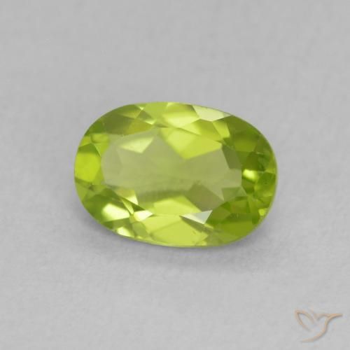 Peridoto verde vivo Natural 0.86ct, oval, VS