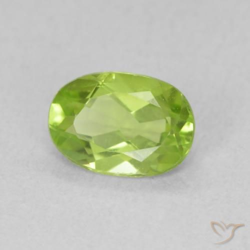 Peridoto verde vivo Natural 0.85ct, oval, VS