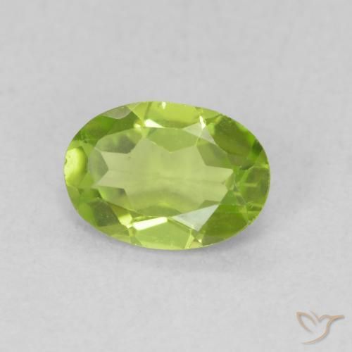 Peridoto verde vivo Natural 0.75ct, oval, VS