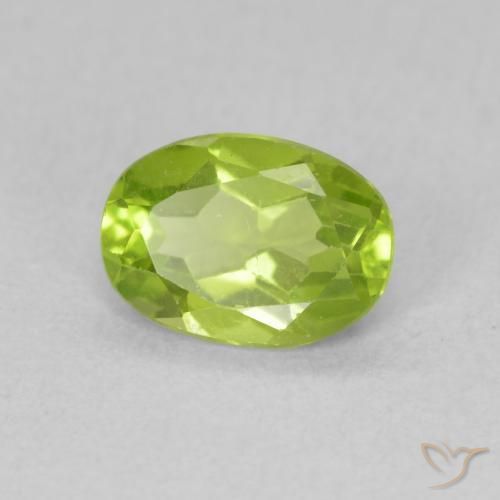 Peridoto verde vivo Natural 0.86ct, oval, VS