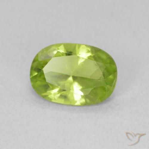Peridoto verde vivo Natural 0.80ct, oval, VS