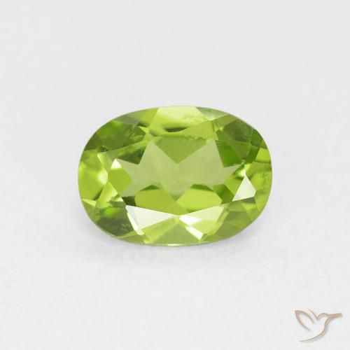 0.88ct Natural Verde médio Peridoto, oval, VVS-VS