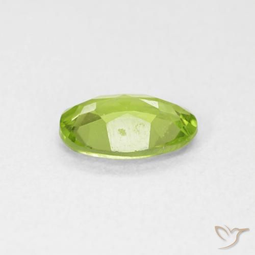 Peridoto verde vivo Natural 0.72ct, oval, VVS-VS