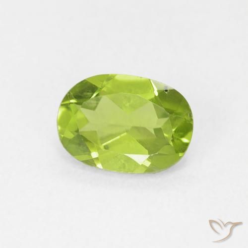 Peridoto verde vivo Natural 0.93ct, oval, VS