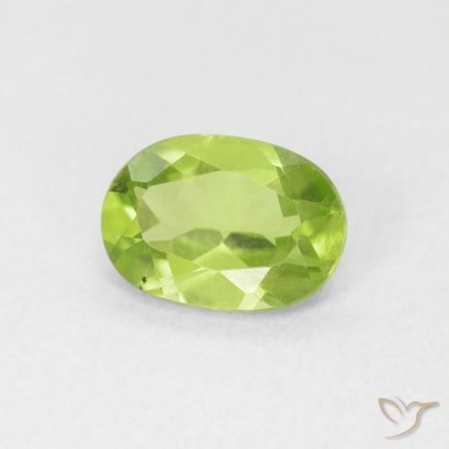 Peridoto verde vivo Natural 0.86ct, oval, VS