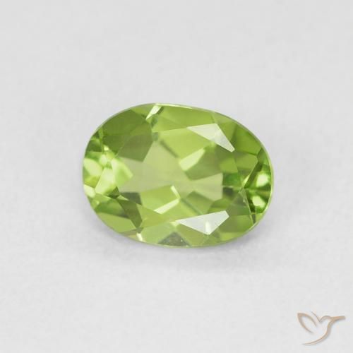Peridoto Verde amarelado Natural 0.90ct, oval, VVS-VS