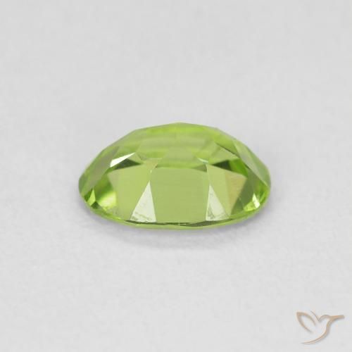 Peridoto verde vivo Natural 0.83ct, oval, VVS-VS