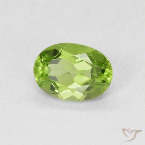 Peridoto verde vivo Natural 1.00ct, oval, VVS-VS