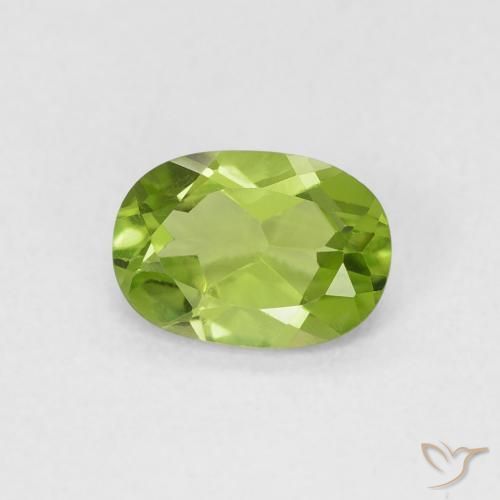 Peridoto Verde amarelado Natural 0.85ct, oval, VVS-VS