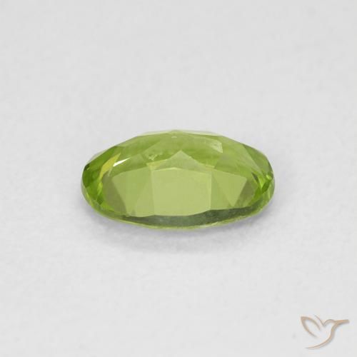 Peridoto Verde Vivo Claro Natural 0.80ct, oval, VVS-VS
