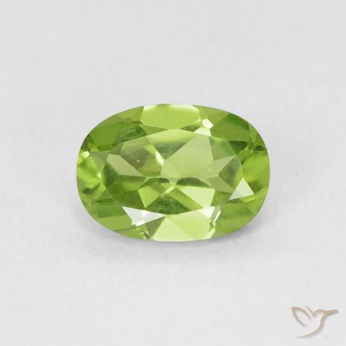 0.92ct Natural verde vivo Peridoto, oval, VVS-VS