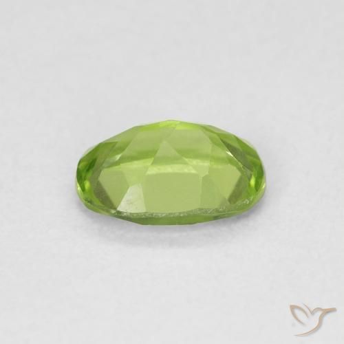 Peridoto verde vivo Natural 0.92ct, oval, VVS-VS