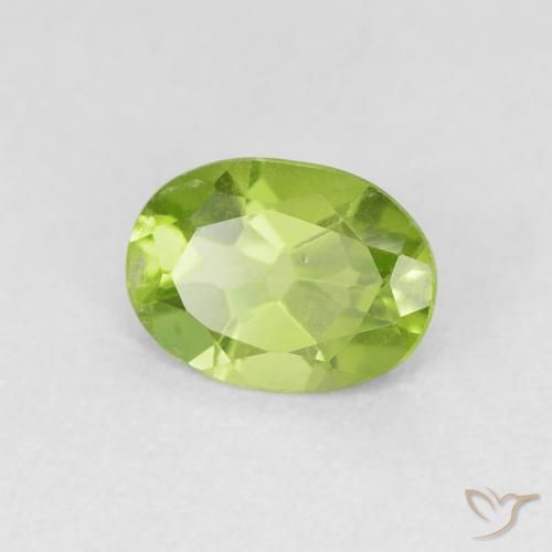 Peridoto verde vivo Natural 0.83ct, oval, VS