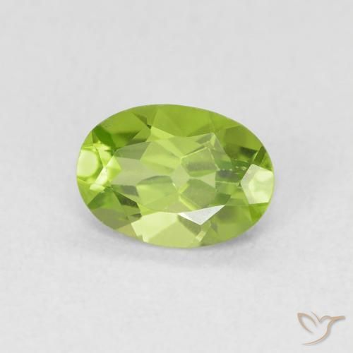 Peridoto Verde amarelado Natural 0.84ct, oval, VS