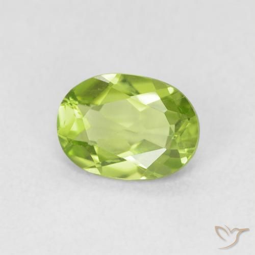 Peridoto verde vivo Natural 0.81ct, oval, VS