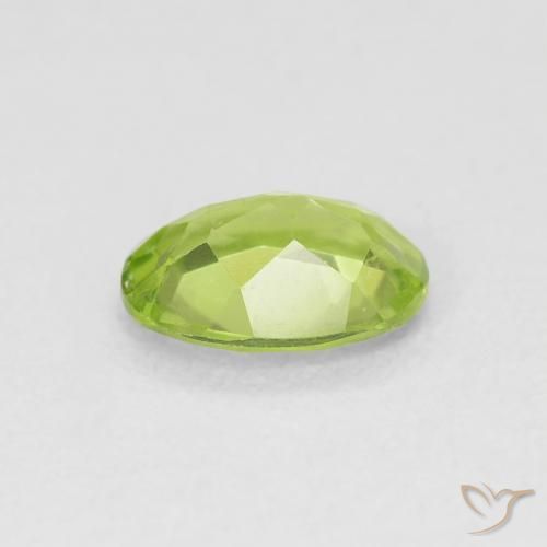 Peridoto verde vivo Natural 0.81ct, oval, VS
