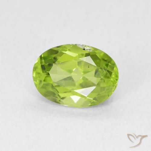 Peridoto verde vivo Natural 1.07ct, oval, VS
