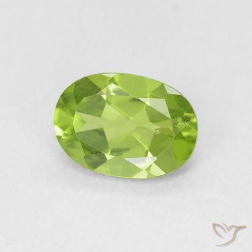 Peridoto Verde amarelado Natural 0.90ct, oval, VS