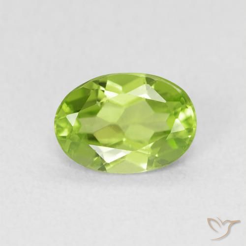 0.89ct Natural Verde amarelado Peridoto, oval, VS