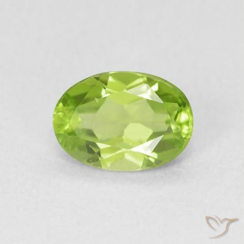 Peridoto Verde amarelado Natural 0.89ct, oval, VS