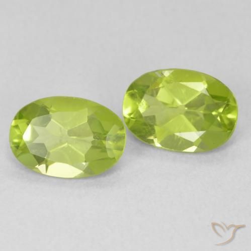 Pedras preciosas de Peridoto Verde claro natural de 1.56 ct, oval, VVS-VS