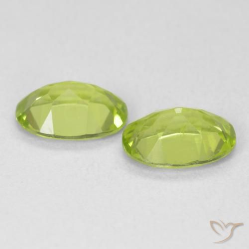 Pedras preciosas de Peridoto Verde claro natural de 1.56 ct, oval, VVS-VS