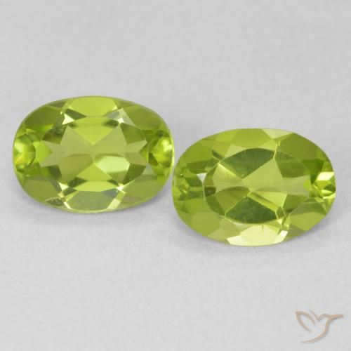 Pedras preciosas de Peridoto Verde claro natural de 1.58 ct, oval, VVS-VS