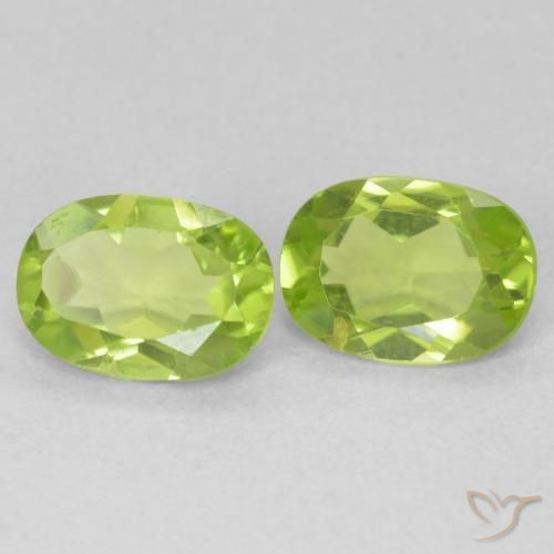 Pedras preciosas de Peridoto Verde claro natural de 1.64 ct, oval, VVS-VS