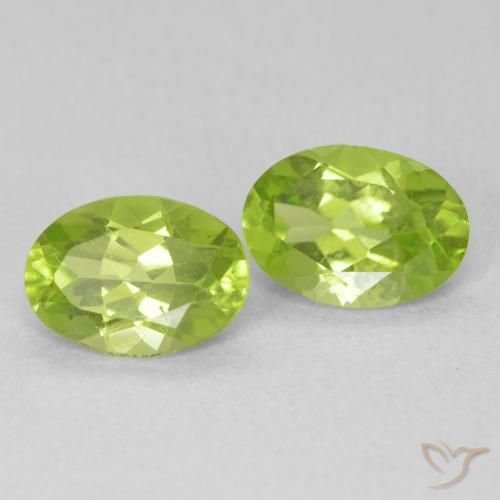 Pedras preciosas de Peridoto Verde claro natural de 1.48 ct, oval, VVS-VS