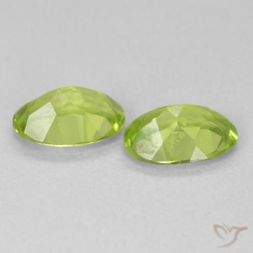 Pedras preciosas de Peridoto Verde claro natural de 1.48 ct, oval, VVS-VS