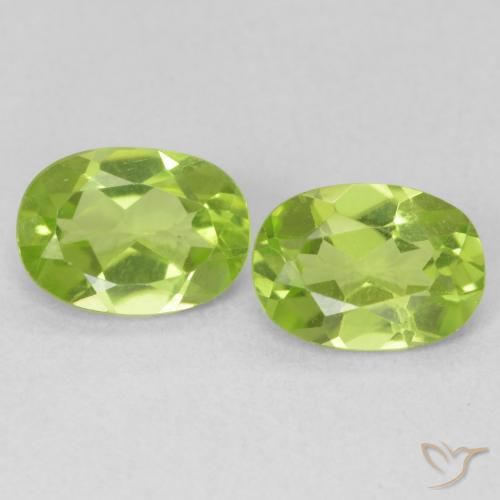 Pedras preciosas de Peridoto Verde claro natural de 1.64 ct, Corte Oval, VVS-VS