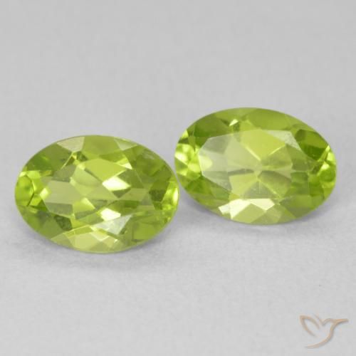 Pedras preciosas de Peridoto Verde claro natural de 1.60 ct, oval, VVS-VS