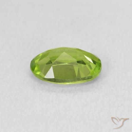 Peridoto verde vivo Natural 0.79ct, oval, VS