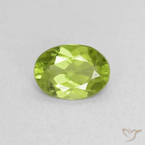0.76ct Natural Verde amarelado vivo Peridoto, oval, VS