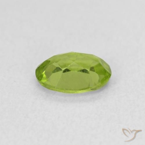 Peridoto Verde amarelado vivo Natural 0.76ct, oval, VS