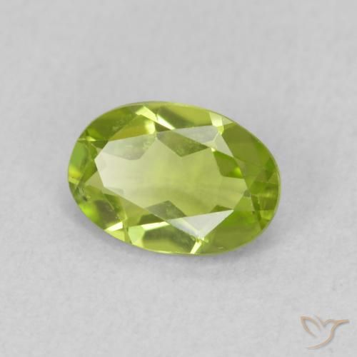 Peridoto verde vivo Natural 0.84ct, oval, VS