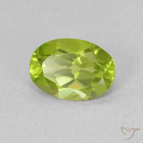 Peridoto Verde amarelado Natural 0.85ct, oval, VS