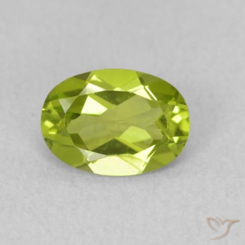 0.80ct Natural verde vivo Peridoto, oval, VS