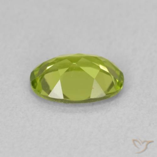 Peridoto verde vivo Natural 0.80ct, oval, VS