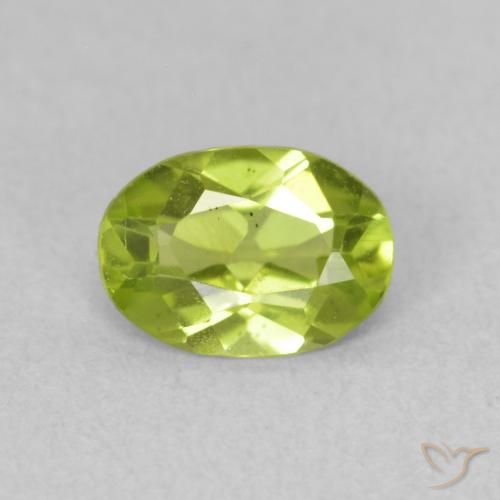 0.75ct Natural Verde amarelado vivo Peridoto, oval, VS