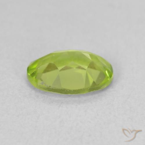 Peridoto verde vivo Natural 0.85ct, oval, VVS-VS