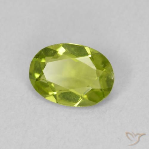 Peridoto verde vivo Natural 0.72ct, oval, VVS-VS