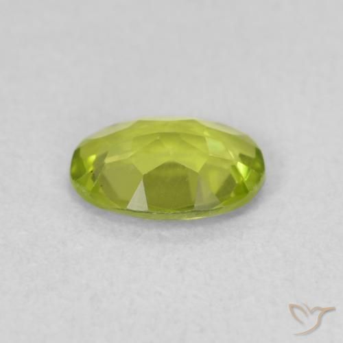 Peridoto verde vivo Natural 0.72ct, oval, VVS-VS