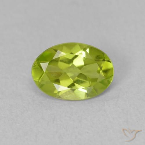 0.70ct Natural Verde amarelado vivo Peridoto, oval, VVS-VS