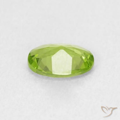 Peridoto verde vivo Natural 0.72ct, oval, VVS-VS