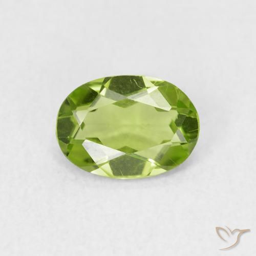 0.80ct Natural Verde médio Peridoto, oval, VVS-VS