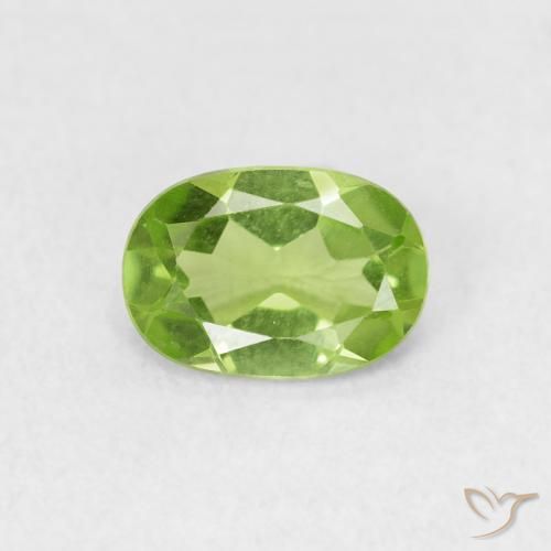 0.77ct Natural verde vivo Peridoto, oval, VVS-VS