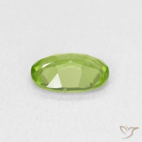 Peridoto verde vivo Natural 0.77ct, oval, VVS-VS